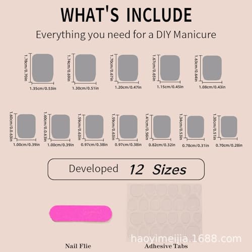 Image of White French Tip Press on Nails Short Square Fake Nails Design Reusable Glossy Full Cover Nude Stick on Nail for Women Manicure 24Pcs