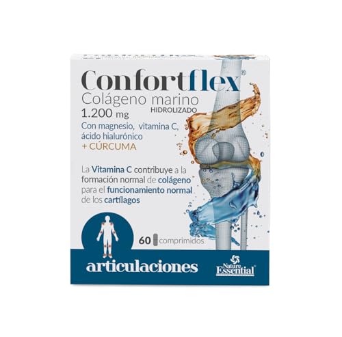 Nature Essential | Confortflex Colágeno Hidrolizado Marino 1200 mg | 60 Comprimidos | Con Ácido Hialurónico, Vitamina C y Magnesio