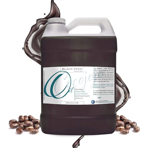 Dr Joe Lab Egyptian Black Seed Oil - Pure Natural Black Cumin Seed Oil Unrefined Cold Pressed Extra Virgin - for Hair Skin Body Nails Face - Moisturizing & Nourishing - 128 Oz (1 Gallon)
