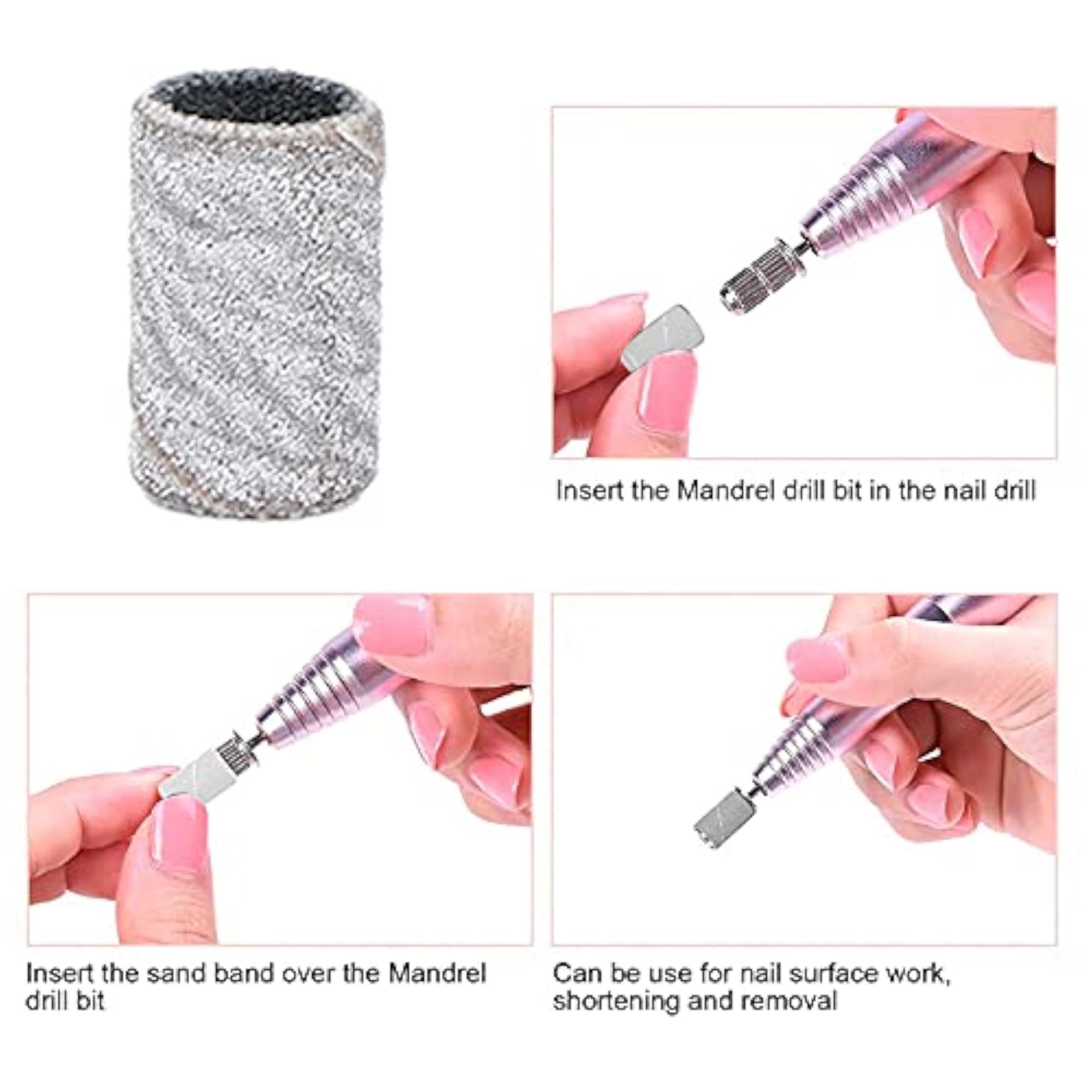 Manicure Sanding Bands for Nail Salon, 100pcs Set