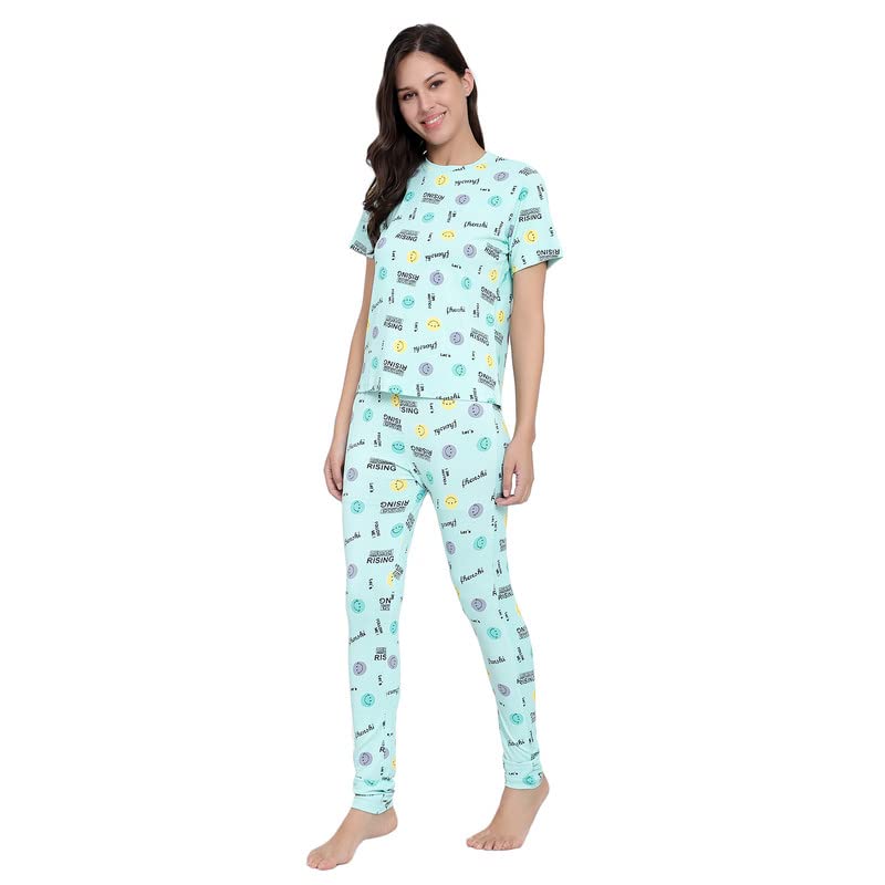 John SmithsPajama Set for Woman| Cotton Lycra Tie-Dye Night Suit Set| Lounge Wear| Full Pair Set for Women| Outfit for Girls| Nightwear| Tracking| Outdoor Pajama Set_A