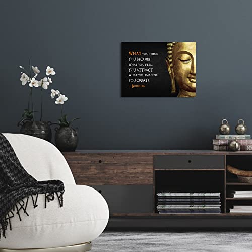 Inspirational Buddha Quotes Wall Art: Zen Canvas Print Room Decor Modern Meditation Buddha Bathroom Decoration Motivational Framed Artwork For Office Yoga Spa 15" X 10" #TOP4