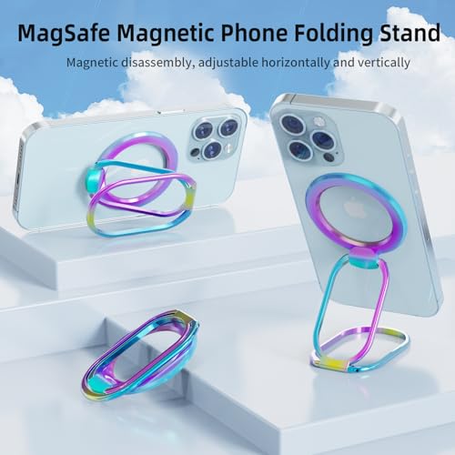 Image of MINDSKY Mag-Safe Phone Stand Phone Grip Compatible with iPhone 12 /13 /14 /15 Mini /Pro /Pro Max Accessories Removable Magnetic Finger Phone Ring Grip (Hot Pink)