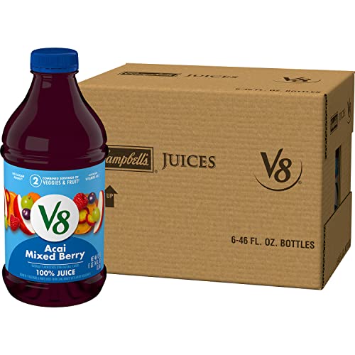 V8 Blends 100% Juice Acai Mixed Berry Juice, Fruit And Vegetable Juice Blend, 46 Ounce Bottle (Pack Of 6) #TOP22