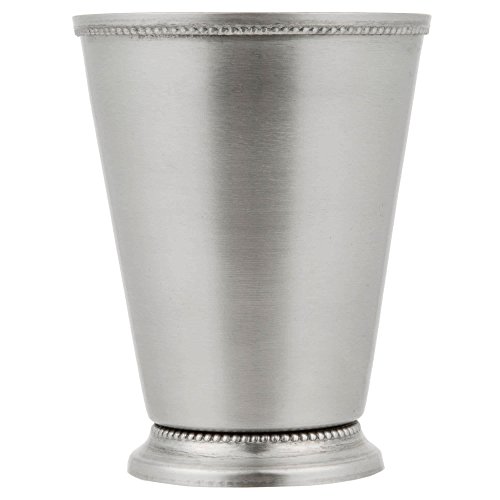 Tabletop King 16 Oz. Stainless Steel Mint Julep Cup With Smooth Finish And Beaded Detailing - 12/Pack #TOP27