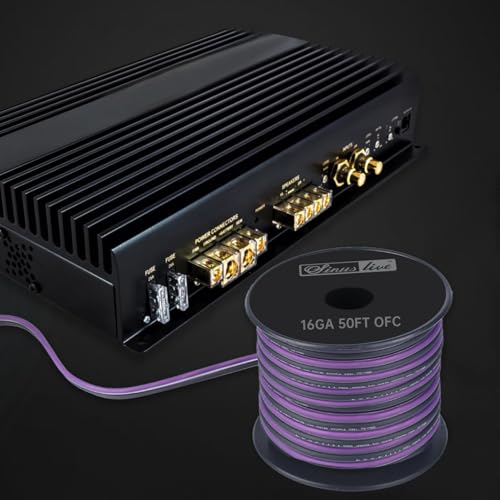 Cable de altavoz para coche y cine en casa de cobre OFC 16-18AWG con aislamiento morado y negro 5