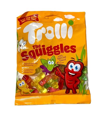 Trolli The Squiggles Gummy Candy, Soft Chewy Fruit-Flavored Candy | Back to School | Imported (100g)