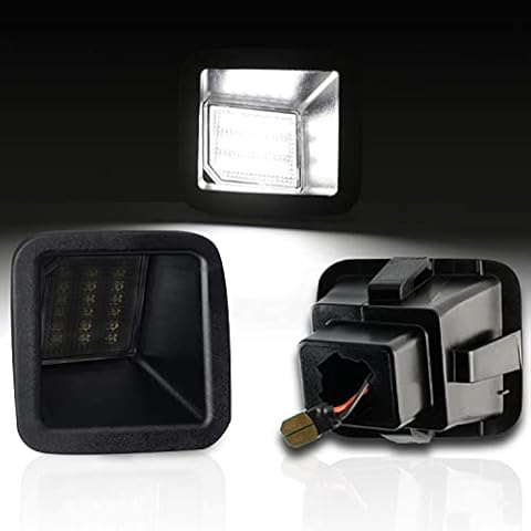 F-250 Super Duty Led License Plate Light Tag Lamp Housing Assembly Replacement For Ford 2017-2022 F-350 F-450 Super Duty Pickup Truck 6000k, Smoke Lens Cover