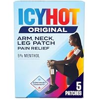 Icy Hot Original Pain Relief Patch, Medium Size Fabric Patches for Arm, Neck and Leg with Menthol 5%, Ice and Heat Contrast Therapy for Backaches, Joints, Muscle Strains and Arthritis, 5 ct.