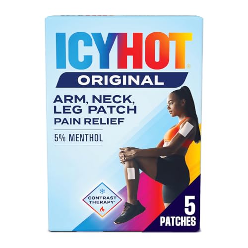Icy Hot Original Pain Relief Patch, Medium Size Fabric Patches for Arm, Neck and Leg with Menthol 5%, Ice and Heat Contr - Detailed View