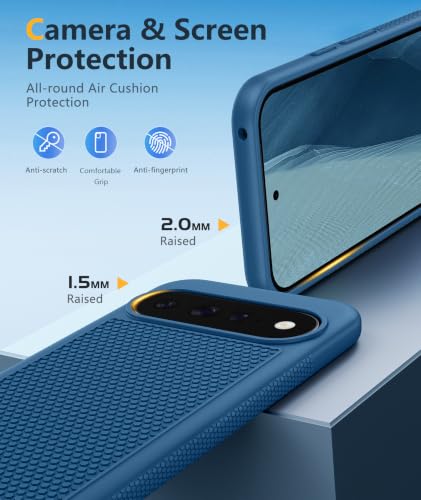 Image of FNTCASE for 11 /11 Pro Case: Soft TPU Non Slip Blue | With Screen Protector, Shockproof Drop Protection, Matte Textured Protective Cell Phone Cover, for Daily Use, Blue