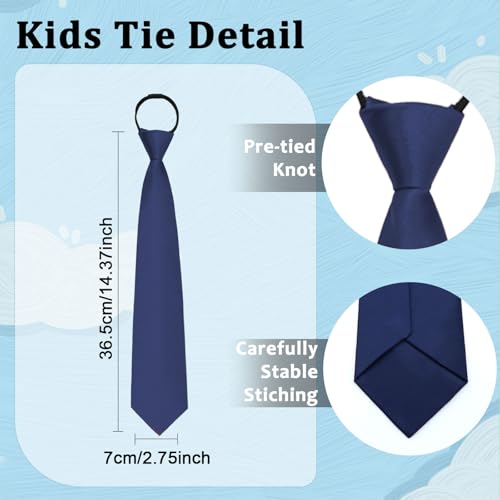 Kids Tie for Boys, Pre-Tied Zipper Tie Adjustable Boys Ties for Shool Wedding Graduation Concert3