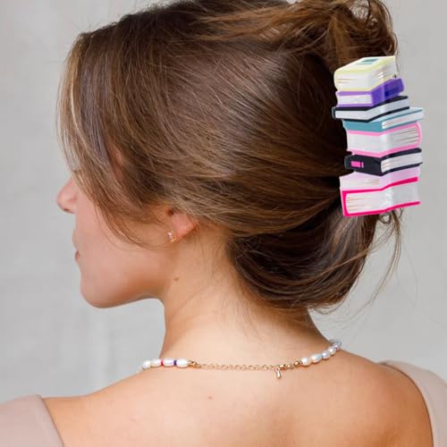 Addlotlot 243 2 Pcs Book Hair Claw Clips Pink Book Shape Hair Claw Clip Hair Grip Clip Book Shape Hair Grip Acetate Hair Clips Teacher Hair Jaw Barrettes Medium Teacher Cute Hair Accessories thumb #4
