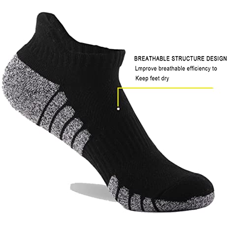 Mens Socks, 12 Pairs Anti-Blister Cushioned Breathable Running Cotton Socks, Athletic Ankle Sports Socks Low Cut Athletic Sport Socks3