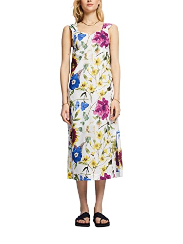 ESPRIT Damen 053EO1E308 Kleid, 104/WHITE 5, 42