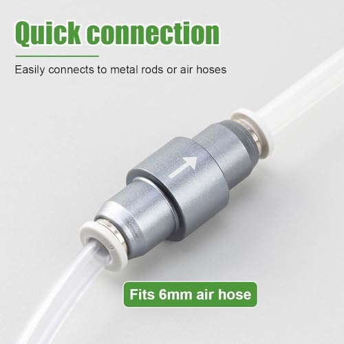 Image of CO2 Diffuser, CO2 Diffuser for Planted Aquarium, One Way Non-Return, Self Locking, 0.3 Bar Push Pressure for OD 6mm Air Pipes, Quick Connect Inline Valve for Fish Tank CO2 System