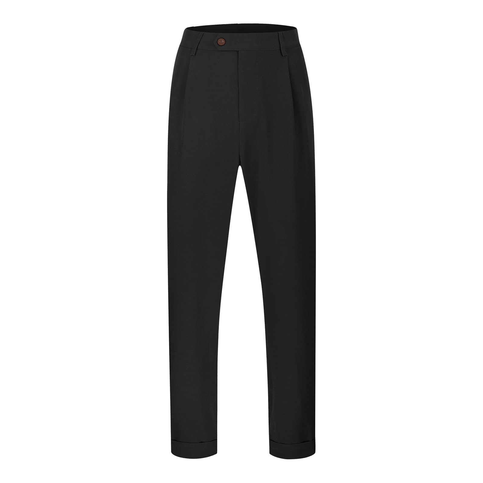 Schwarze Chino Hose Herren Baggy Chinohose Gerade Anzughose Leicht Arbeitshosen Mit Knopfleiste Einfarbig Outdoorhose Atmungsaktive Strandhose Flatfront Freizeithose Mit Taschen Größen S-3Xl