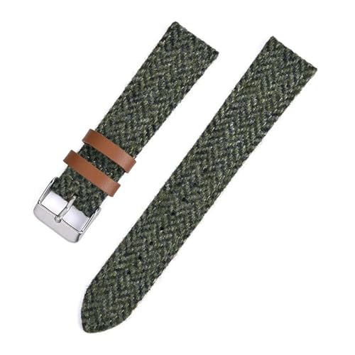 U[iCvohXgbv 18mm 20mm 22mm Be[WDuXbg Y fB[X NCbN[X Xgoh(Green,20MM_BLACK BUCKLE)