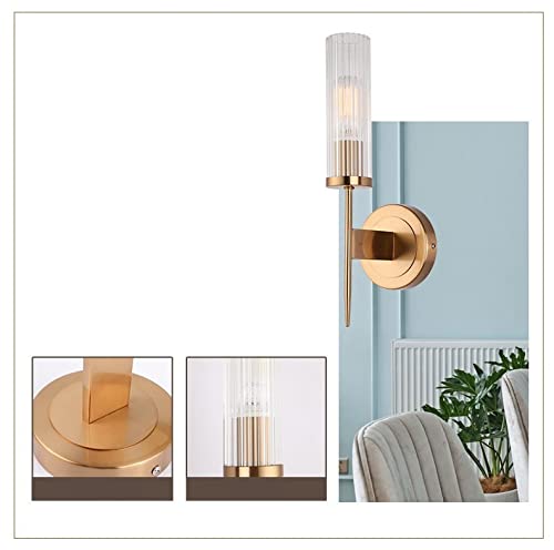 Chambre lumière postmoderne 5W LED avec applique dorée en verre ciselé