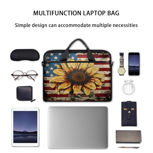 Bolso para portátil bandera americana vintage girasol 15" miniatura 7
