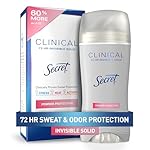 Secret Clinical Strength Antiperspirant Deodorant for Women, 3X Stress Protection, 72hr Sweat & Odor Protection, PH Balancing Minerals, Invisible Solid, Powder Protection Scent, 2.6 oz