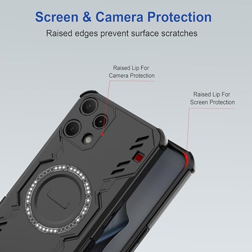 Image of Zapcase Back Case Cover for Nothing Phone 3a Lite | Magnetic Case with Built-in Metal Ring | Supports MagSafe Charger, Wallet & Car Mount | Shockproof Hybrid PC + TPU | Black