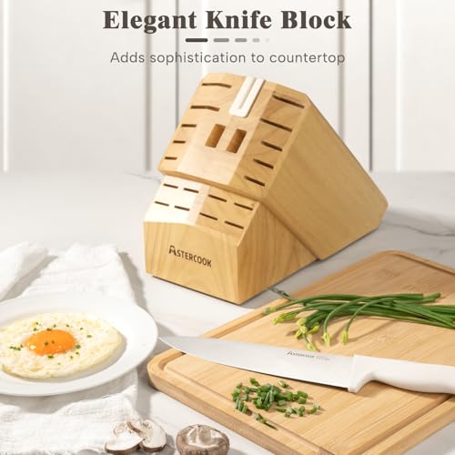 Knife Set Astercook 22 Piece Kitchen Knife Set with Sharpener Block High Carbon Stainless - image 2