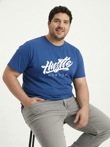 Image of Toodlegram Men Plus Size Printed T-Shirt | Round Neck Half Sleeves | Regular Fit Big & Tall | Pure Cotton Casual Summer Wear T-Shirt for Men