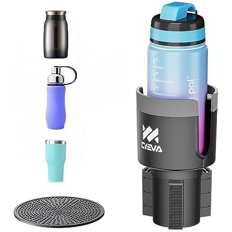 Car Cup Holder Expander, Adjustable Cup Holder Insert for Car, Large Drink Cup Holder Compatible with 18-40oz YETI, Hydro Flask, Nalgene Bottles in 3.4"-4" Diameter Cover