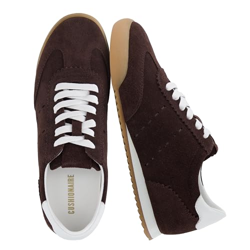 Image of CUSHIONAIRE Topcat Genuine Leather Suede Sneakers for Women, Lightweight Everyday Casual Womens Shoes with Retro Style and Cushioned Comfort