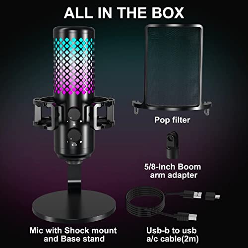 Image of Audio Array AM-C31 USB Plug & Play Condenser Microphone Kit | Pop-Filter & Metallic Base | 3.5 mm No Latency Monitoring, Volume Control & Mute Button | for PC /Mobile, Gaming, Podcasting & Streaming