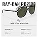 Ray-Ban RB2198 BILL Square Shaped Non-Polarized Sunglasses for Men & Women – Includes Official RAYBAN Eyewear Kit – Ideal Formal & Casual Wear Sunglasses – G-15 Green Lens