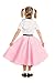 1950s Light PInk Poodle Skirt For Girls Costume with Musical Note Printed Scarf For Little Girl | Light Pink Girls Sock Hop Skirt | One Size