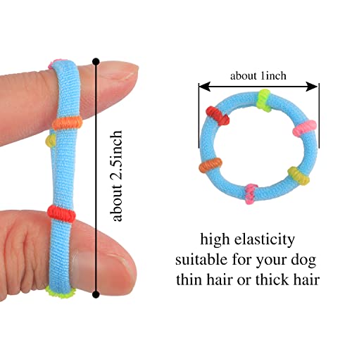 100 Pcs Colorful Puppy Rubber Bands Dog Hair Ties,Grooming Dog Hair Bows For Small Dog Girl,Super Stretch Nylon Seamless Yorkie Accessories Ponytail Holder #TOP1