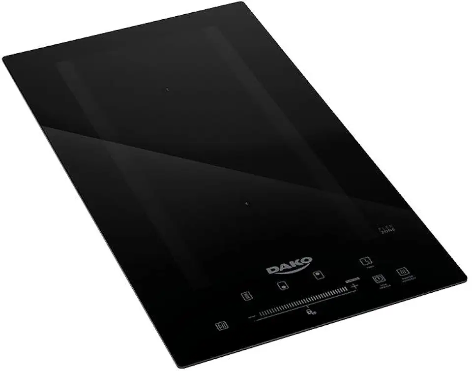 Cooktop de Indução Dako 2 Bocas Preto com Zona Flexível 220v