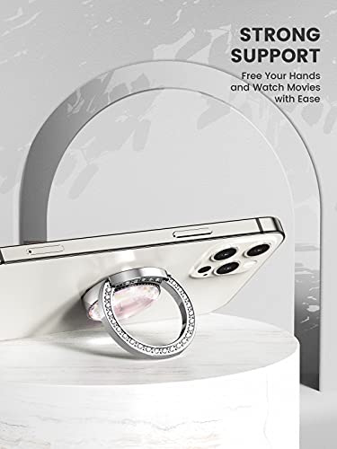 Crystal Finger Ring-[361°Rotation] Trudin Universal Grip For Phone [Strong Adhesion] Compatible With Most Cell Phones And Phone Cases-Silver #TOP4
