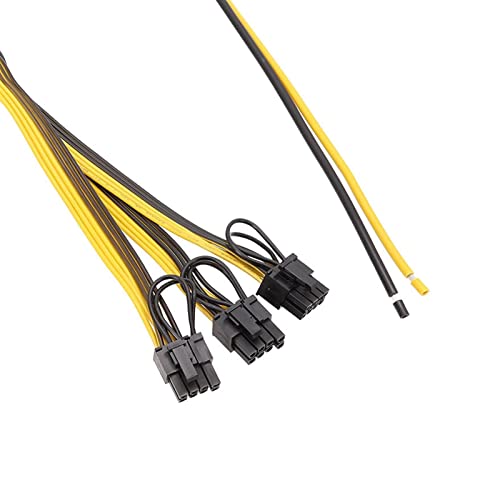 Cable de alimentación GPU con triple salida de 8 pines y estructura robusta de 12 AWG 5