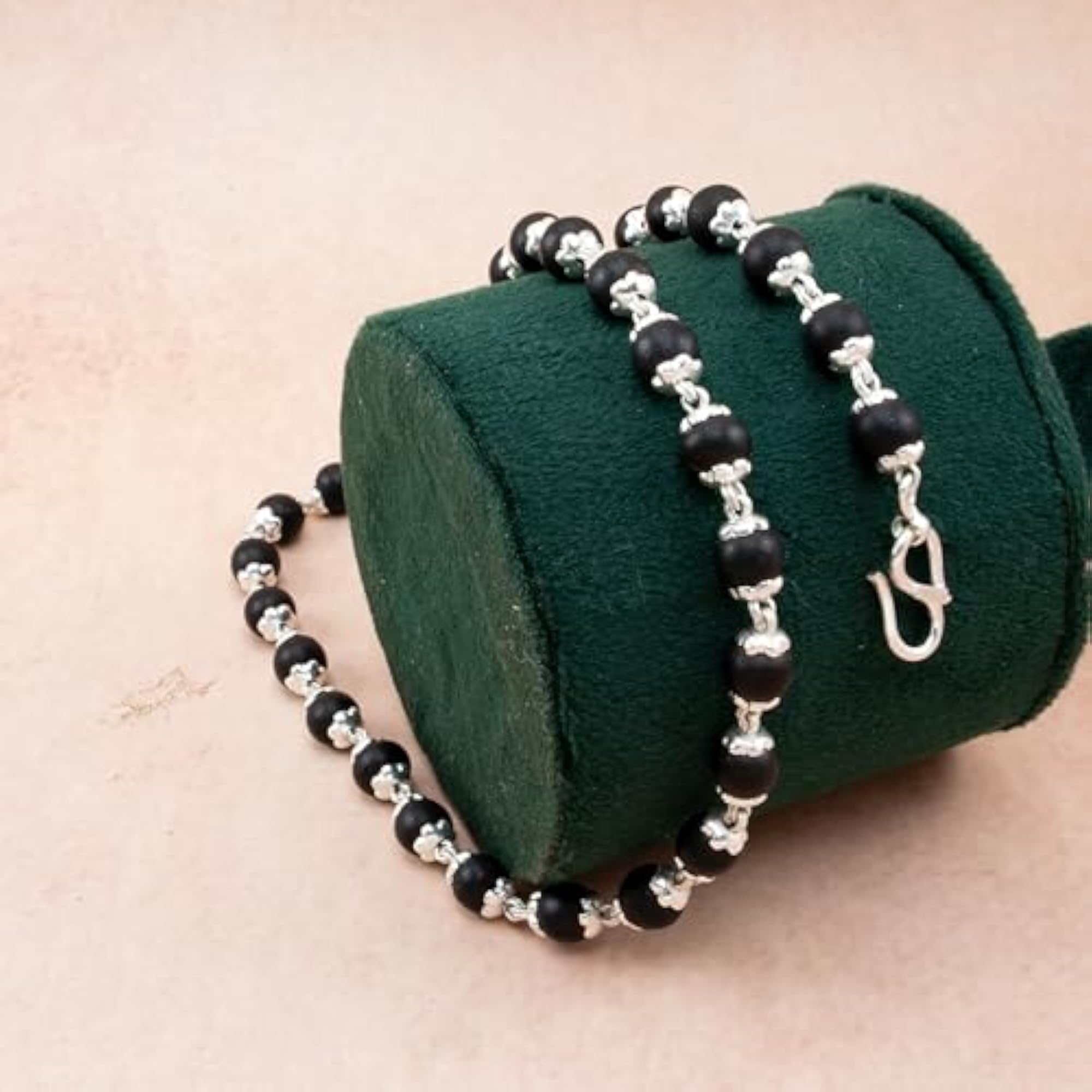 925 Silver Karungali Malai, Dual Silver Wire, 24 Inches