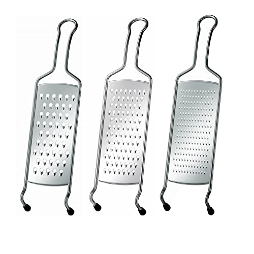 R&ouml;sle Stainless Steel Graters Set: Coarse Grater 17.7-Inch, Medium Grater 17.7-Inch, Fine Grater 15.9-Inch