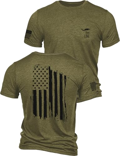 Nine Line American Flag T-Shirt for Men, USA Made Patriotic Shirt, 9 Line Apparel, Military Veteran Shirt, Freedom Shirt