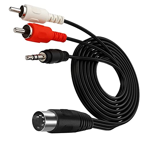 Seadream 6Feet Din 5 Pin To Dual Rca Cable; 5 Pin Din Male Plug To 2 Rca Male And 3 Port 3.5Mm Male Audio Adapter Cable #TOP1