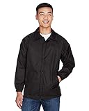 Harriton Adult Nylon Staff Jacket L Black