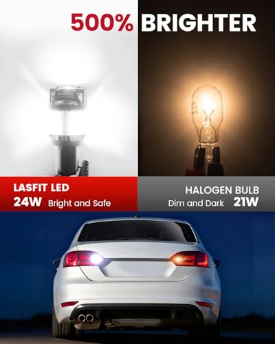 Image of LASFIT D2 1156 LED Bulb White Built in Resistor Reverse Lights Automotive Backup Light Upgrade Bright Canbus Ready Anti Hyper Flash Error Free, 2pcs