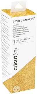 Cricut Joy Smart Glitter Iron On | Black | 48 cm (19 ft) | Heat Transfer Vinyl Roll (HTV) | For use with Cricut Joy