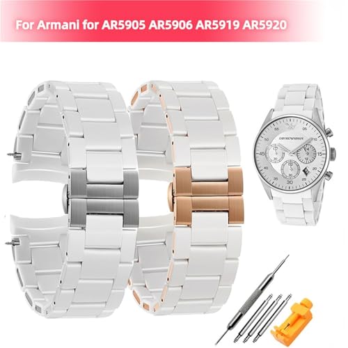 Bracelet montre en acier et silicone premium pour Armani AR5905 AR5906 et AR5920 - 2