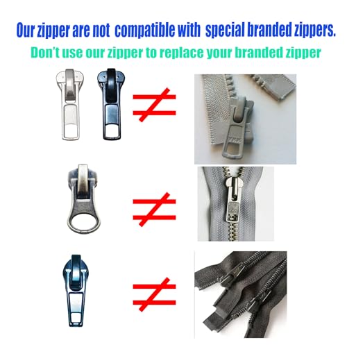 JOSDIOX Zipper Repair Kit: #5 Sliders with Pulls (12 Pcs) 5 Metal Zipper Retainer Box & Insertion Pins (6 Sets) Replacement Zip Bottom/Top Stops – Metal, Plastic, Nylon Coil Heads for Jacket Repair. - Thumbnail 4