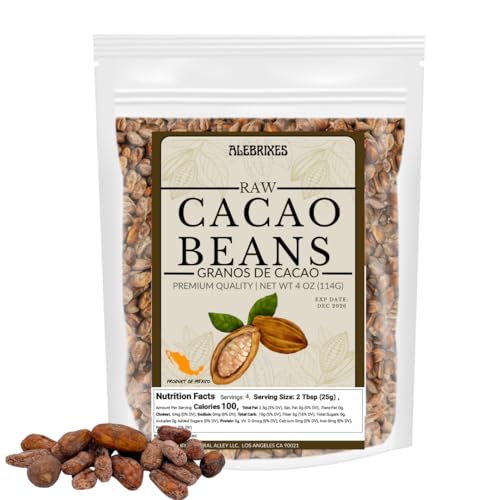 Alebrixes | Whole Cacao Beans 4 oz (114 g) | Granos de Cacao -Raw Cacao Beans | Authentic Mexican Raw Cacao - Premium Quality | Natural - Imported from Mexico