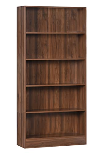 Image of DeckUp Muvo 5-Shelf Engineered Wood Book Shelf and Display Unit (Walnut, Matte Finish)