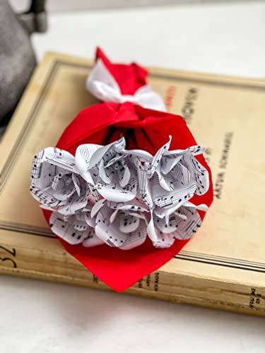 Handmade Sheet Music Petite Bouquet Of Mini Roses By Literary Blooms- Six Roses Appx. 1.5" Across Each #TOP1