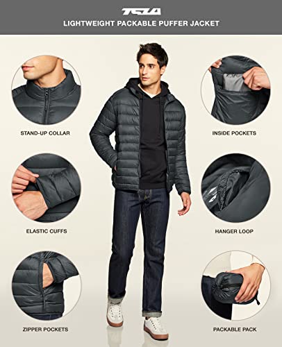 TSLA Men's Lightweight Packable Accent Puffer Jacket, Water-Resistant Winter Jackets3